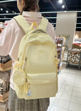 韩国明星同款日系简约软妹少女书包校园风初中高中生双肩包高颜值