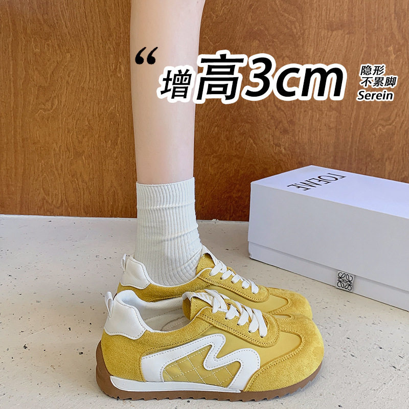 韩国明星同款爆款厚底增高德训鞋女小白鞋2026夏季新款透气轻便休