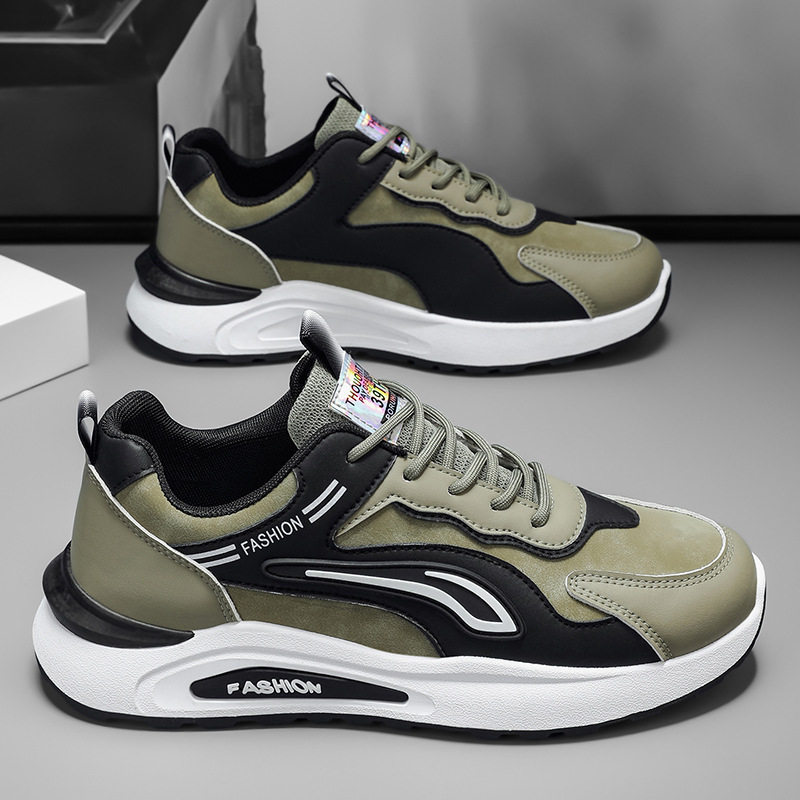 香港潮牌2025秋季男鞋新款透气运动鞋子男潮流百搭厚底防滑休闲板,流行男鞋,单鞋,淘宝优惠券,粉丝福利购,淘宝优惠卷