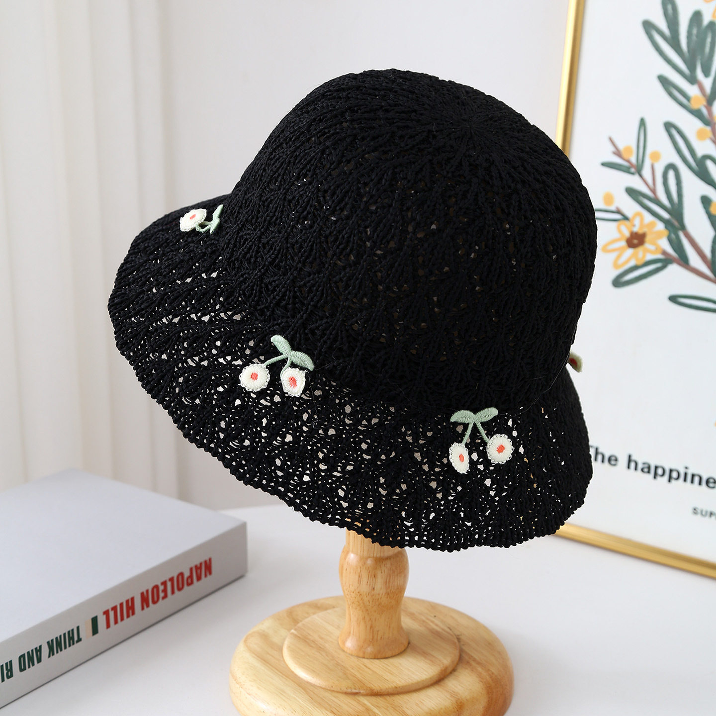 香港潮牌 韩版针织镂空小樱桃出游ins甜美渔夫帽度假网红遮阳防晒,服饰配件/皮带/帽子/围巾,帽子,淘宝优惠券,粉丝福利购,淘宝优惠卷