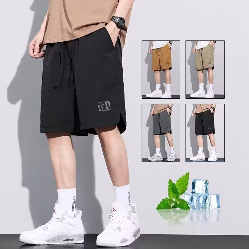 韩国明星同款冰丝休闲短裤男夏季薄款男士宽松速干运动潮流美式工