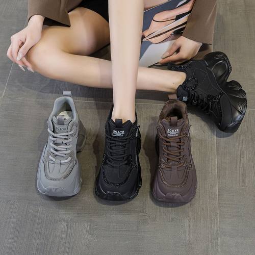 香港潮牌厚底老爹鞋女2025年秋冬季女鞋内增高爆火网红同款休闲百