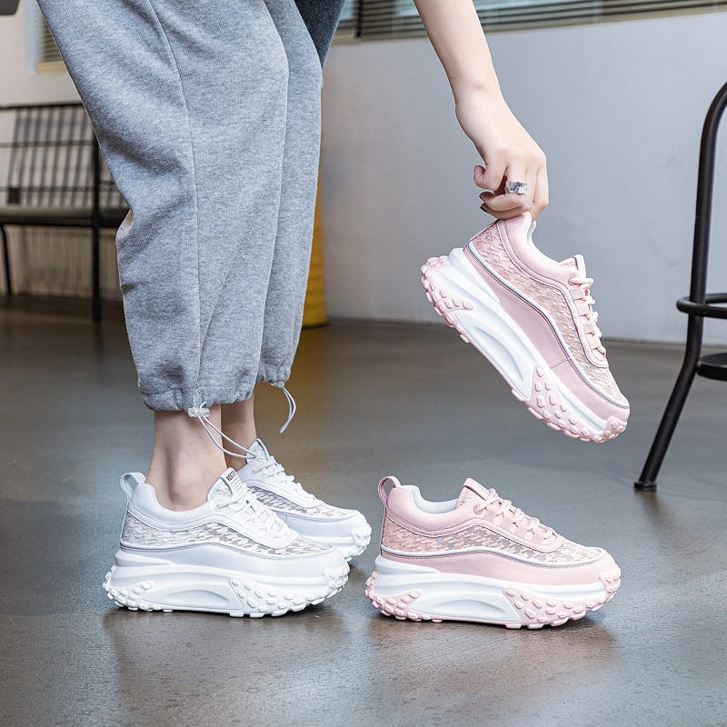 香港潮牌2023夏季新款透气网鞋女网纱韩版内增高老爹鞋厚底百搭休,女鞋,网面鞋,淘宝优惠券,粉丝福利购,淘宝优惠卷