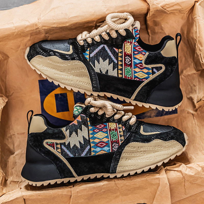 香港潮牌2025春季新款时尚休闲百搭潮流男鞋包底百搭阿甘皮布拼接,流行男鞋,时尚休闲鞋,淘宝优惠券,粉丝福利购,淘宝优惠卷