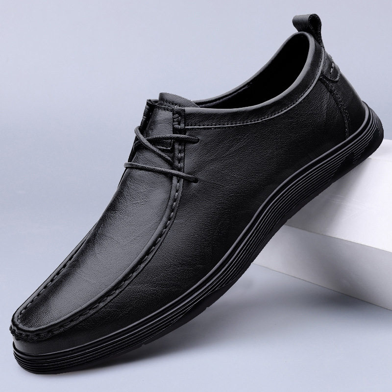 康奈官方正品牛皮男士休闲皮鞋系带商务男鞋透气舒适乐福鞋爆款新