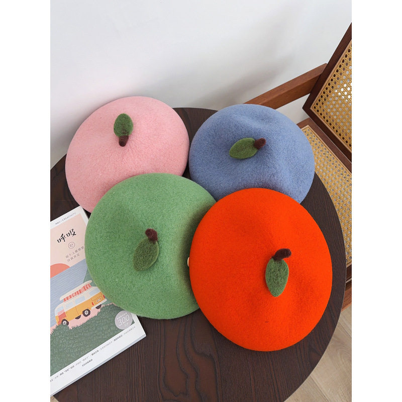 香港潮牌 25年秋冬新款羊毛毛呢贴布贝雷帽女简约纯色高级画家帽,服饰配件/皮带/帽子/围巾,帽子,淘宝优惠券,粉丝福利购,淘宝优惠卷