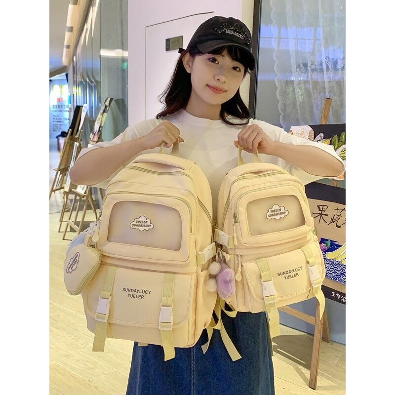 韩国明星同款书包女高颜值痛包大容量初高中生双肩包日系少女风大