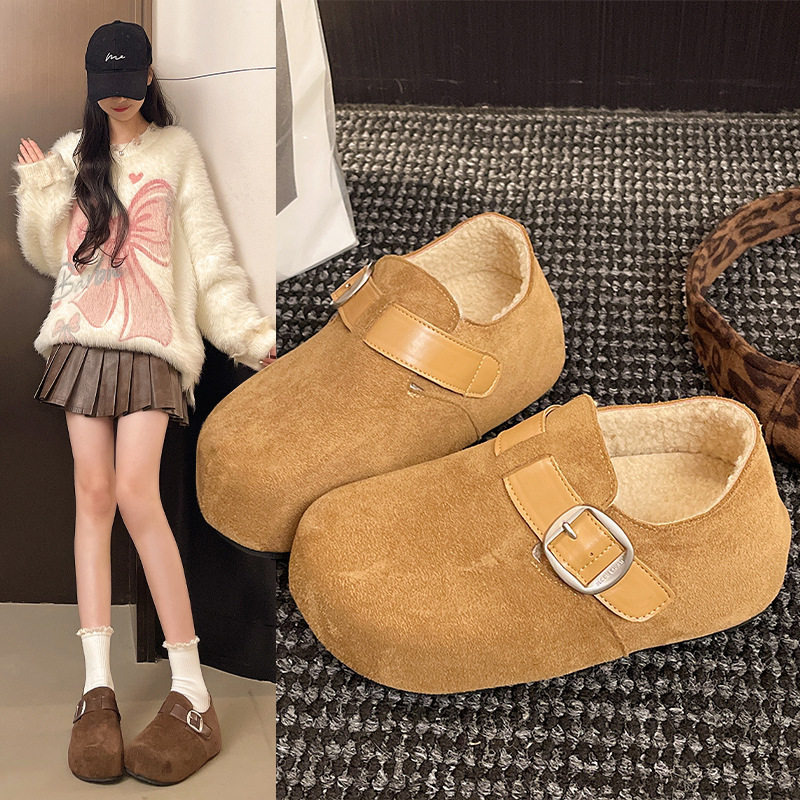 香港潮牌舒适加绒保暖棉鞋女2025秋冬季新款一脚蹬女鞋超火时尚百,女鞋,勃肯鞋/软木鞋,淘宝优惠券,粉丝福利购,淘宝优惠卷