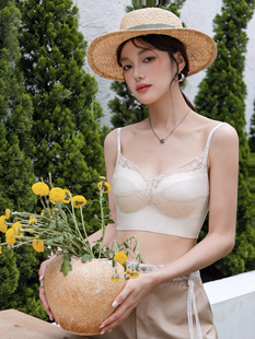 新款 内搭外穿打底上衣2526 蕾丝花边吊带背心女带胸垫一体式
