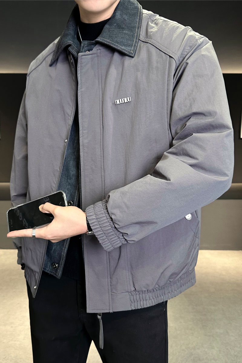 店主风2025冬季假两件羽绒服男翻领短款标绒外套T522--P210,男装羽绒服,电商D238