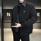 店主风2025冬季假两件羽绒服男翻领短款标绒外套T522--P210，男装羽绒服，电商D238