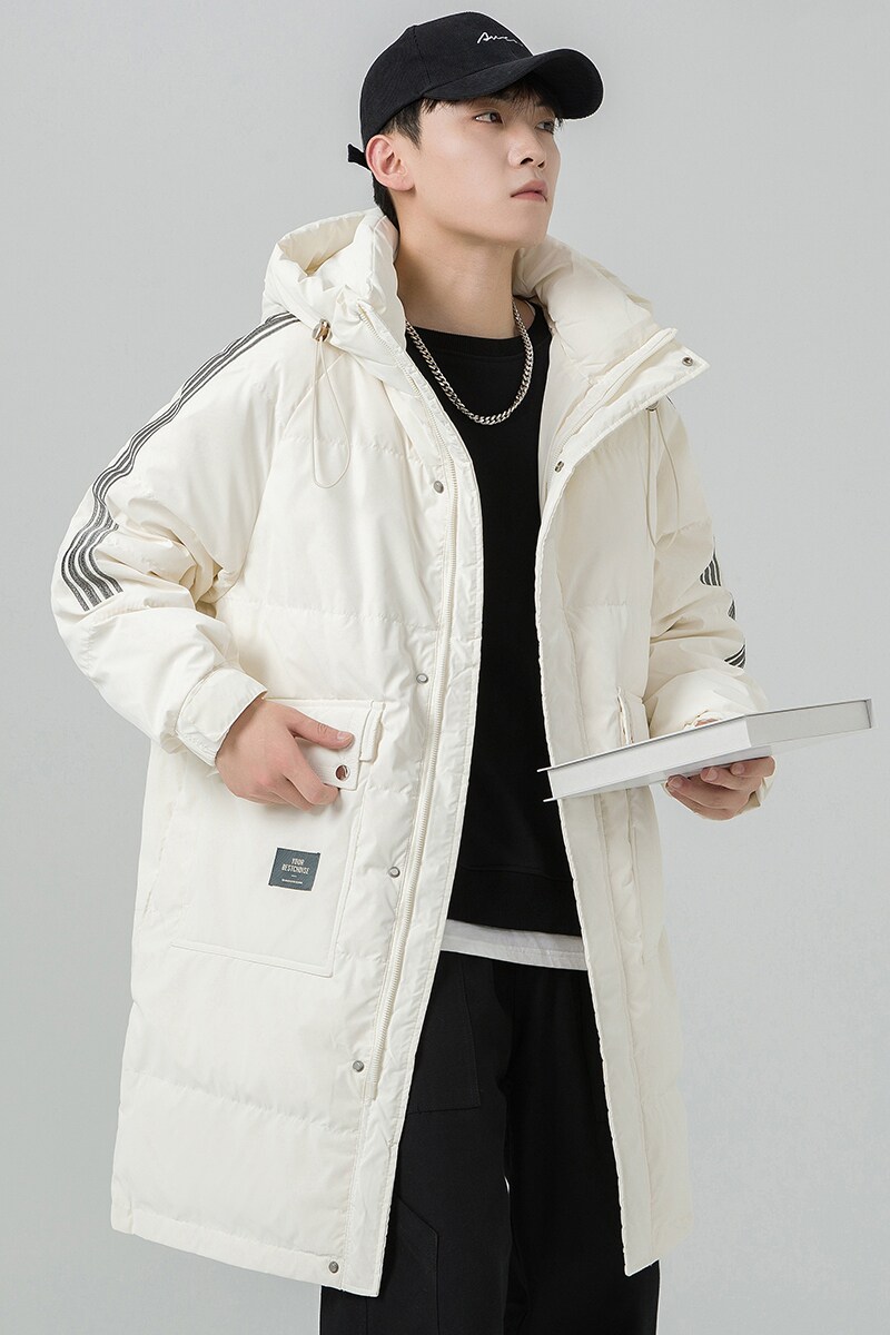2024冬季羽绒服男中长款加厚标90%白鸭绒宽松外套2329-P340,男装羽绒服,电商D238