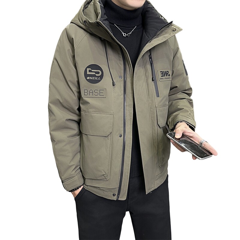 店主风2024冬季新款羽绒服男短款连帽潮牌冲锋衣外套8111--TP200,男装羽绒服,电商D238