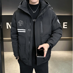店主风2024冬季新款羽绒服男加厚连帽工装户外冲锋衣8073--P195