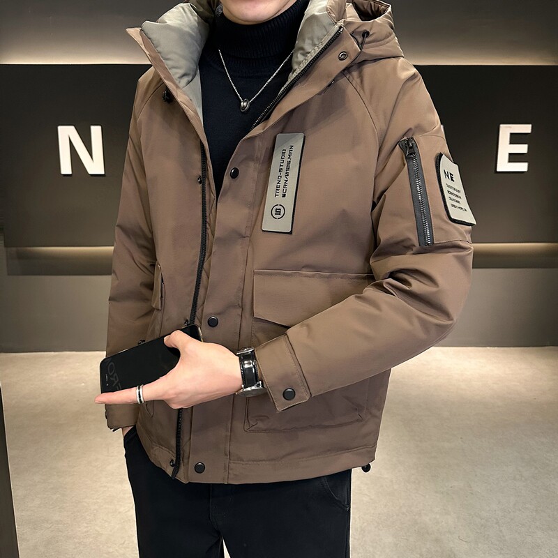 店主风2024主推冬季羽绒服男短款连帽加厚外套2336--P195图片
