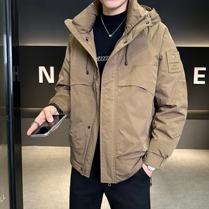 店主风2025冬季羽绒服男一手长连帽宽松标绒外套7819-TP155图片
