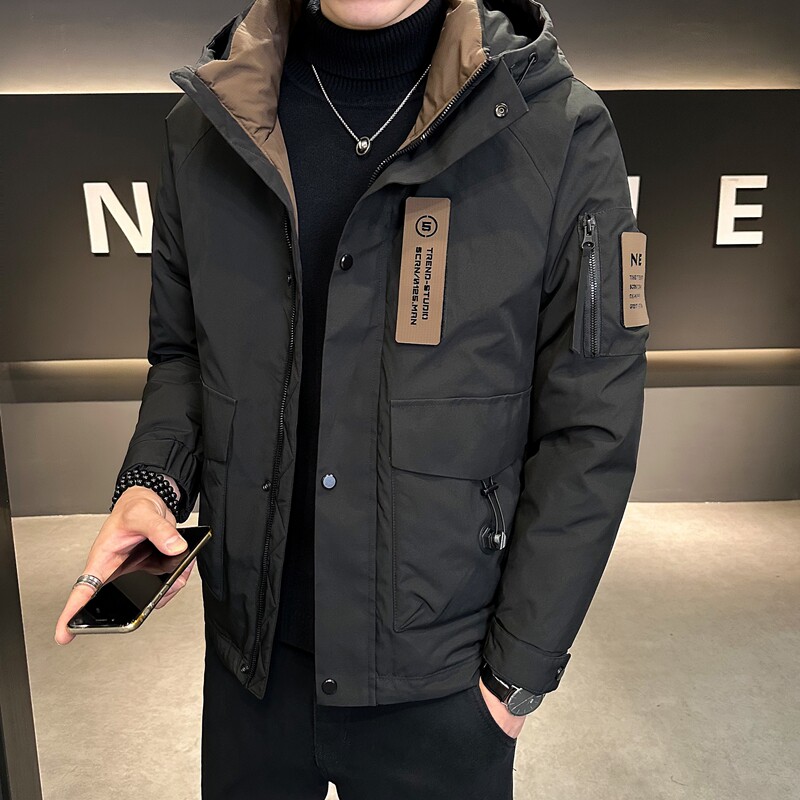 店主风2024主推冬季羽绒服男短款连帽加厚外套2336--P195，男装羽绒服，电商D238
