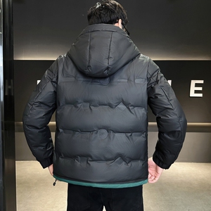 店主风2025冬季新款羽绒服男短款连帽拼色羽绒外套D69-P175图片