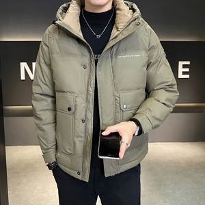 店主风2024冬季新款羽绒服男短款连帽加厚工装羽绒外套2489--P165图片