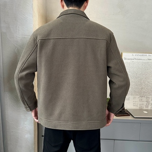 店主风2025冬季主推羽绒服短款翻领毛呢外套90鸭绒8808--P195图片