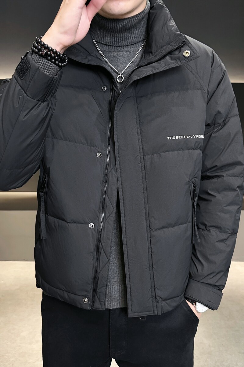 店主风2024冬季新款羽绒服男短款立领白鸭绒羽绒外套28806-P165,男装羽绒服,电商D238