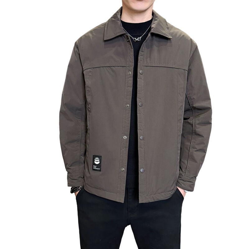 店主风2025冬季主推新款羽绒衬衫男翻领轻薄标羽绒服8176-P175,男装衬衫,电商D238