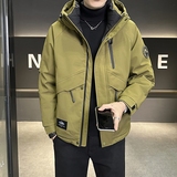 店主风2025冬季新款羽绒服男短款连帽潮牌冲锋衣外套8117--P200，男装羽绒服，电商D238