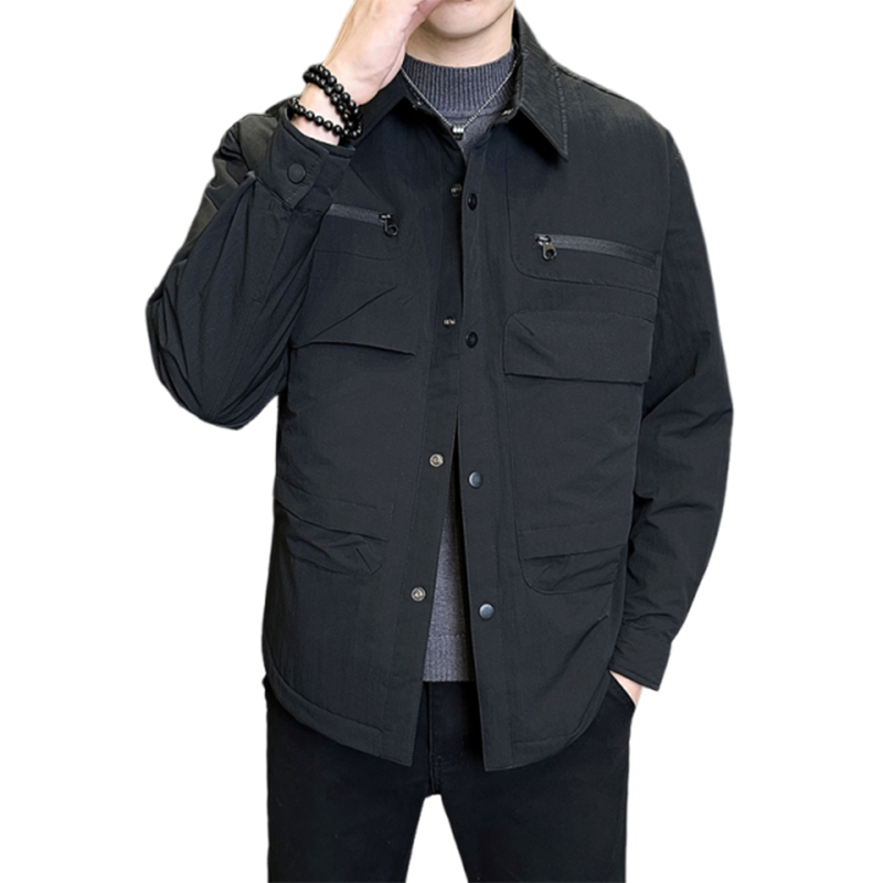 店主风2025冬季新款羽绒衬衫男精品轻薄标90%绒羽绒服5105-P200，男装衬衫，电商D238