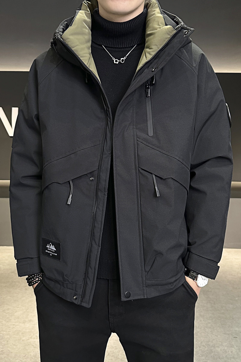 店主风2025冬季新款羽绒服男短款连帽潮牌冲锋衣外套8117--P200,男装羽绒服,电商D238