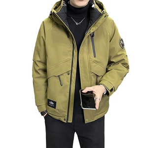 店主风2025冬季新款羽绒服男短款连帽潮牌冲锋衣外套8117--P200图片