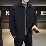 店主风2025冬季主推新款羽绒衬衫男翻领轻薄标羽绒服8173-P165，男装衬衫，电商D238