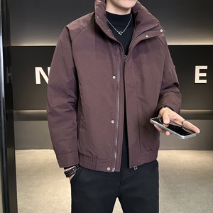 2025冬季新款羽绒服男短款立领高品质90白鸭绒外套2905--P245图片