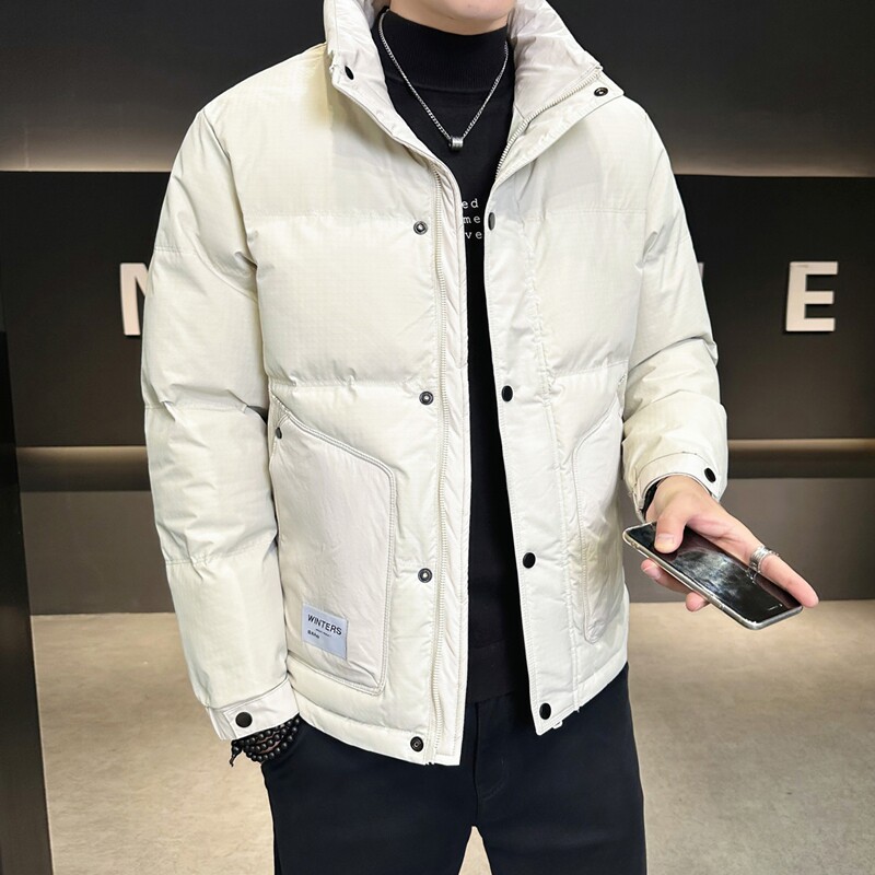 店主风2024冬季新款羽绒服男短款立领白鸭绒羽绒外套6801--P150,男装羽绒服,电商D238