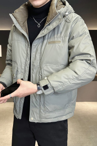 店主风2024冬季新款羽绒服男短款连帽羽绒面包服外套8131--P185图片