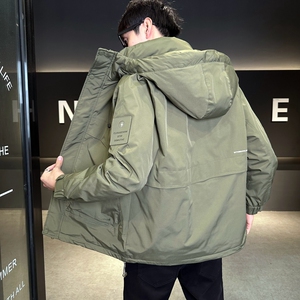 店主风2025冬季羽绒服男一手长连帽宽松标绒外套7819-TP155图片