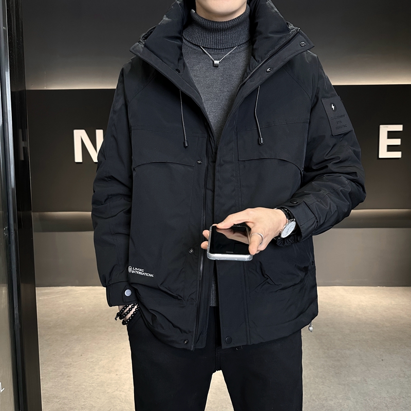 店主风2025冬季羽绒服男一手长连帽宽松标绒外套7819-TP155，男装羽绒服，电商D238