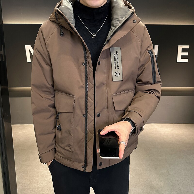 店主风2024主推冬季羽绒服男短款连帽加厚外套2336--P195,男装羽绒服,电商D238