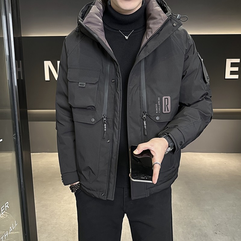 店主风2025冬季新款羽绒服男短款连帽潮牌冲锋衣外套8137--P215图片