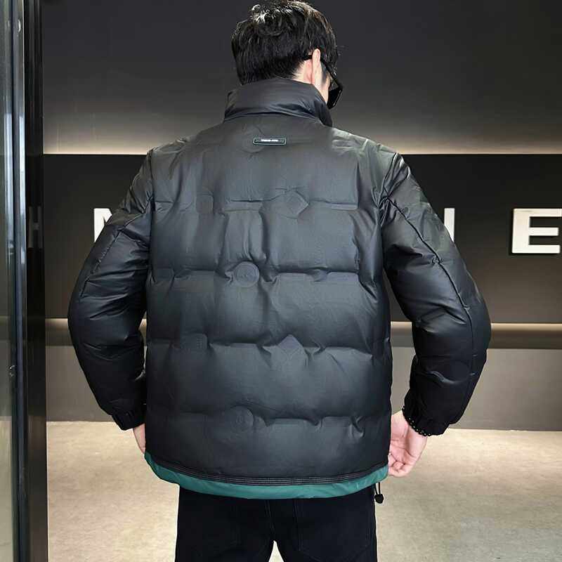 2025冬季新款羽绒服男立领短款拼色标绒羽绒外套D66-P155,男装羽绒服,电商D238