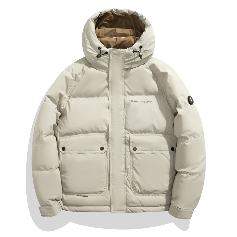 白底平铺2024冬季新款羽绒服男短款连帽加厚工装外套2489--P165,男装羽绒服,电商D238
