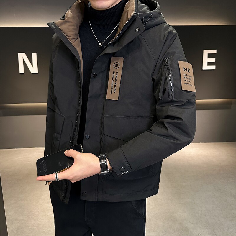 店主风2024主推冬季羽绒服男短款连帽加厚外套2336--P195,男装羽绒服,电商D238