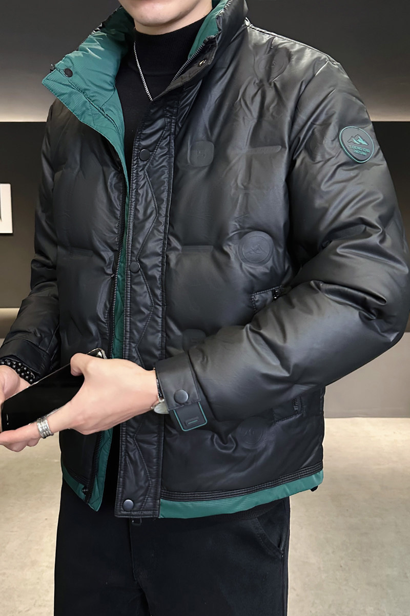 2024冬季新款羽绒服男立领短款拼色标绒羽绒外套D66-P155,男装羽绒服,电商D238