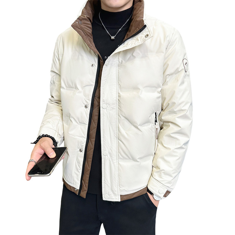 2024冬季新款羽绒服男立领短款拼色标绒羽绒外套D66-P155,男装羽绒服,电商D238