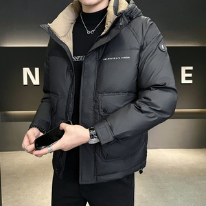 店主风2024冬季新款羽绒服男短款连帽加厚工装羽绒外套2489--P165图片