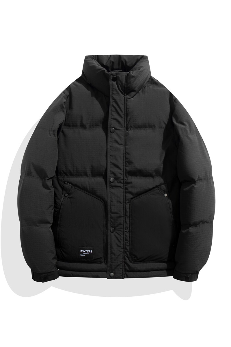 白底平铺2024冬季新款羽绒服男短款立领白鸭绒羽绒外套6801--P150,男装羽绒服,电商D238