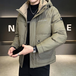 店主风2024冬季新款羽绒服男短款连帽加厚工装羽绒外套2489--P165图片
