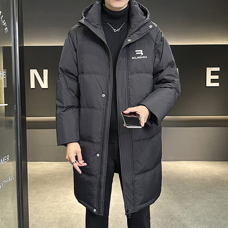 店主风2025冬季新款羽绒服男中长款加厚宽松标绒外套8838--P245，男装羽绒服，电商D238