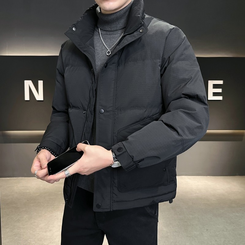 店主风2024冬季新款羽绒服男短款立领白鸭绒羽绒外套6801--P150，男装羽绒服，电商D238