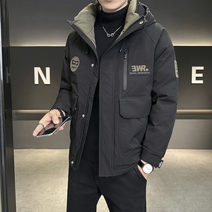 店主风2024冬季新款羽绒服男短款连帽潮牌冲锋衣外套8111--P200图片