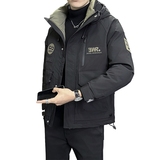 店主风2025冬季新款羽绒服男短款连帽潮牌冲锋衣外套8111--P200，男装羽绒服，电商D238